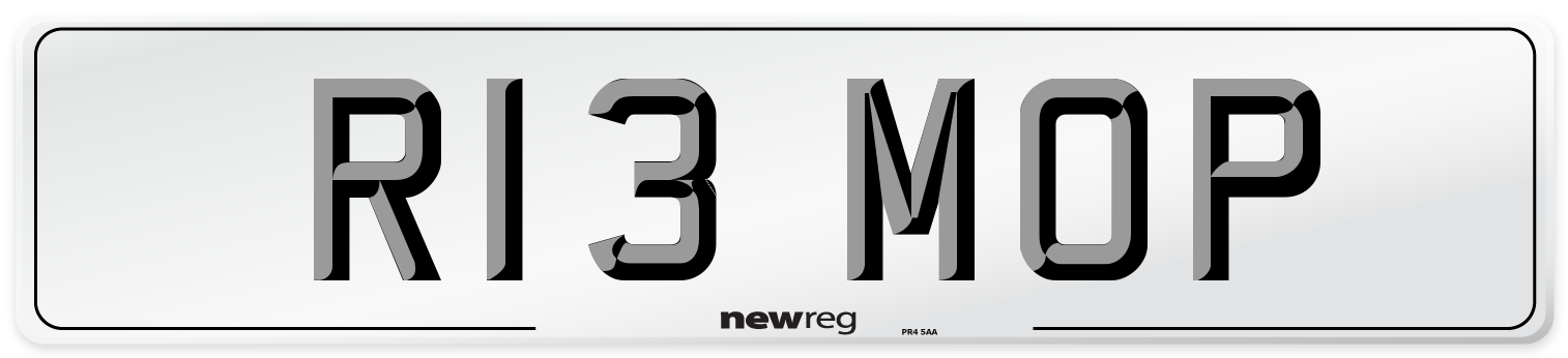 R13 MOP Number Plate from New Reg